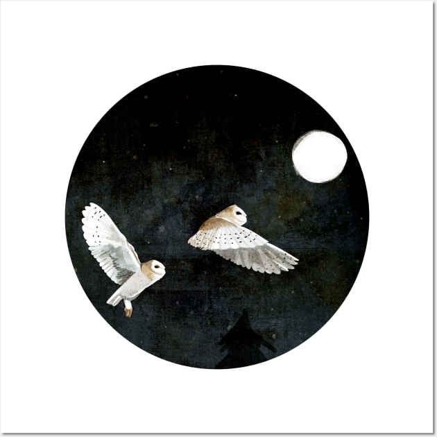 Barn Owls Wall Art by KatherineBlowerDesigns